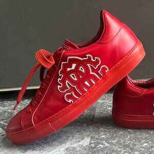Roberto Cavalli Men's Red Leather 6621 Sneaker Shoe sz 9.5 US/ 42 1/2 ITALY rare